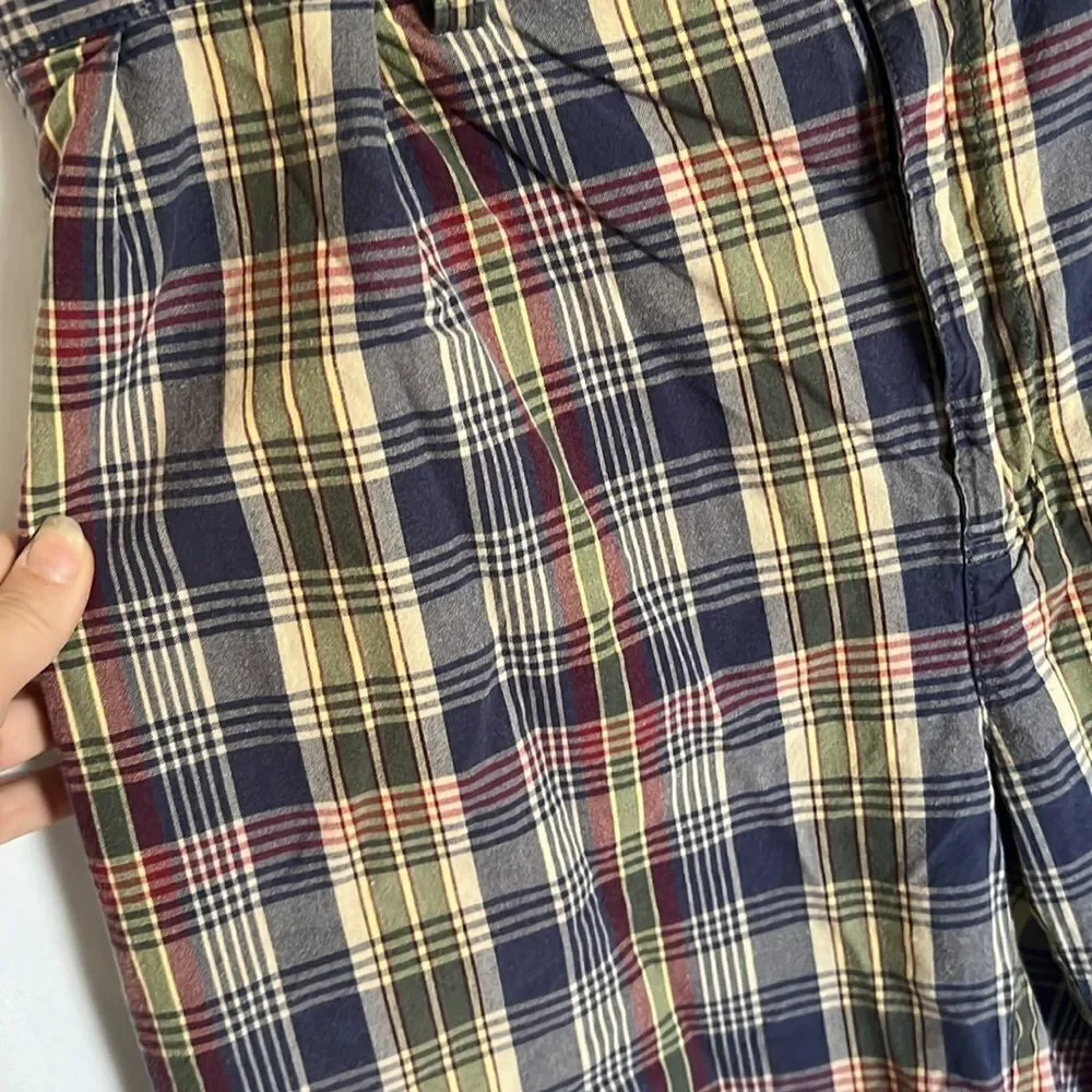 Polo By Ralph Lauren Madras Shorts Plaid Bleeker Fit Golf Vintage Men 34